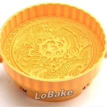 1500 г большой круглый пластиковый луна торт пресс-формы Box Контейнер с китайский дизайн изображения "Длинные Фэн Cheng xiang "Дракон и Феникс