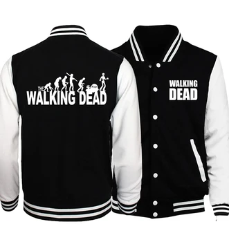 

The Walking Dead Jacket Men Wing Print Coat Hip Hop Baseball Uniform 2020 Spring Autumn Black White Plus Size 5XL Mens Jackets