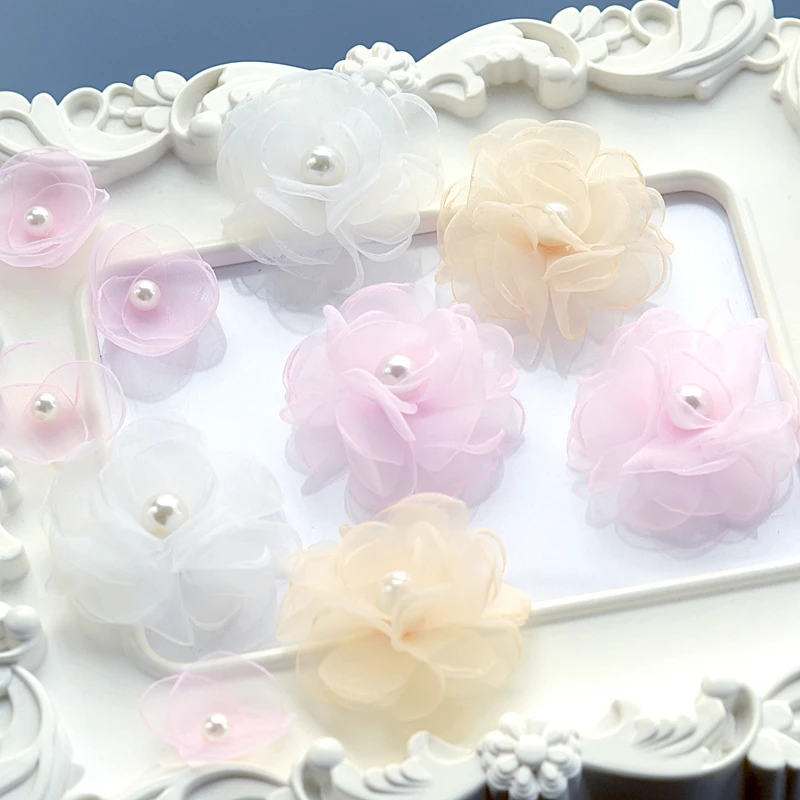 

chiffon flower peal rhinestones beaded patches applique crystal fabric sew on patch fashion clothing bags decoration patch
