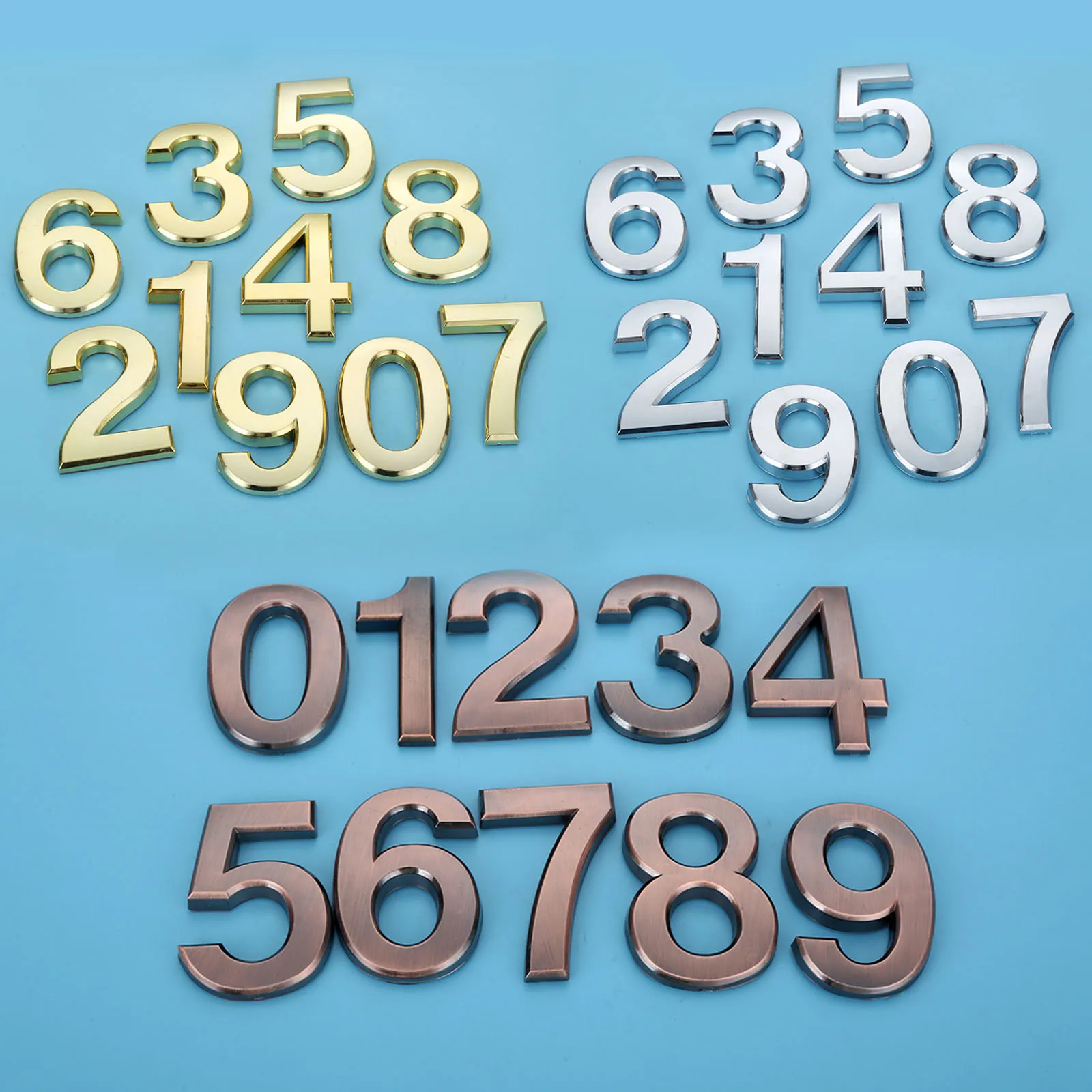 

Plastic Sliver House Number 70mm 0/1/2/3/4/5/6/7/8/9# Plaque Number House Hotel Door Address Digits Sticker Plate Sign