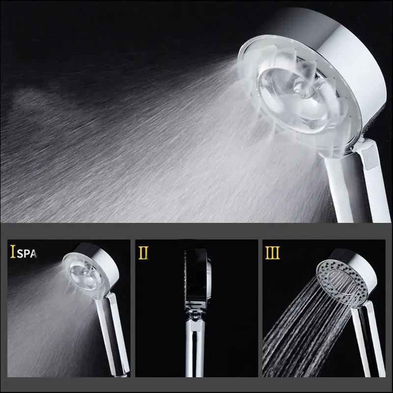 

3-Stage Magic SPA HandHeld Shower Head Bathroom Water Saving Pressure Energy Douche Mount Head & Free Shipping