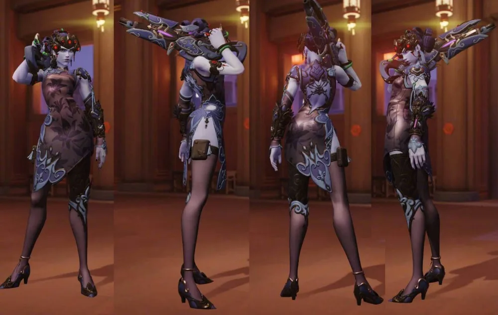 

widowmaker new skin Black Night lily cosplay costume custom made/size Full Set