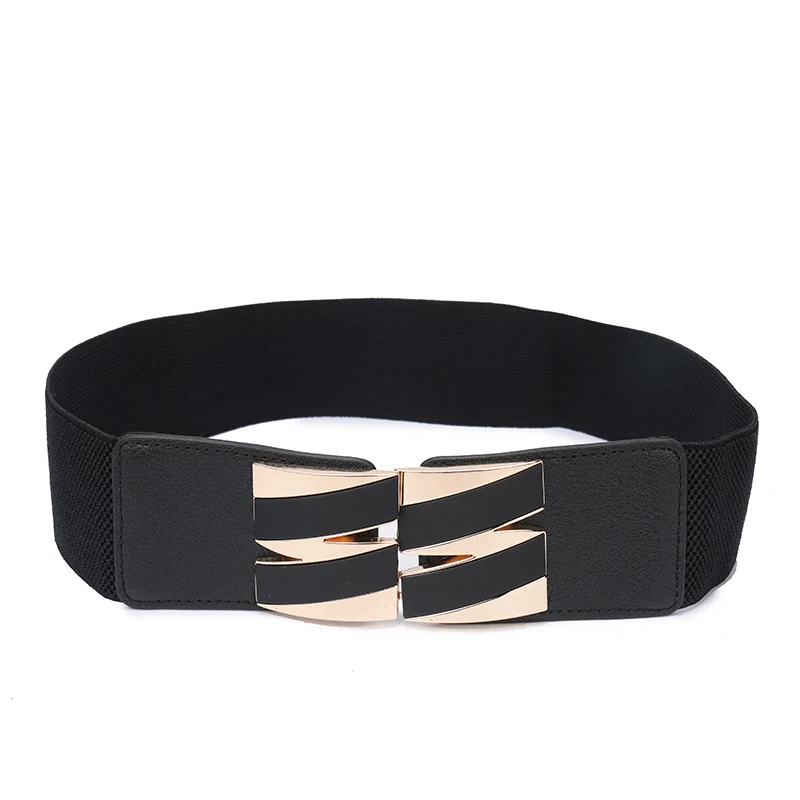 Women Vintage Wide Hook Waist Belt Stretch Waistband