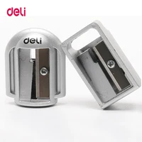 Deli Zinc Alloy Pencil Sharpener Silver Metal Sharpener School Office Sharpener Stationery Supplies 2