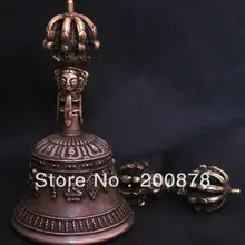 TBC902 Тибетский латунный Ваджра колокольчик и дорье, большие размеры буддистские вещи