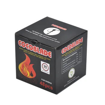 

48pcs/Box Cocoblade Coconut Shell Charcoal for Shisha Hookah Charcoal Holder Coal Bowl Charcoal Heater