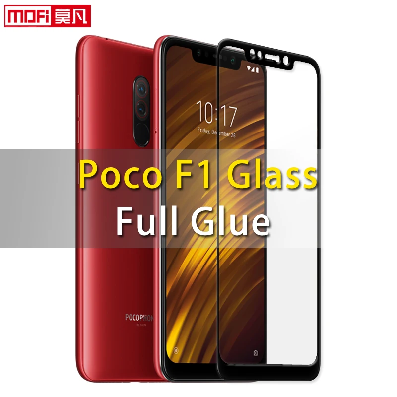 Pellicola Salvaschermo Per Xiaomi Poco F1 In Vetro Temperato Full Cover Xiaomi F1 2.5D Hd Mofi Ultra Sottile Xiaomi Pocophone F1 Glass Film
