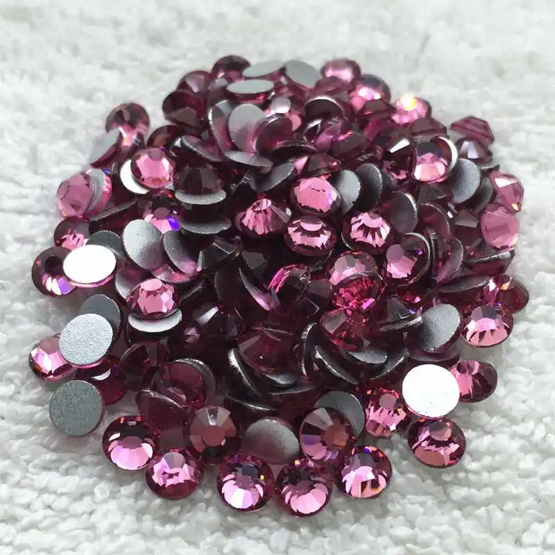 TopStone Rose Color SS3~SS34 Flat back Rhinestones Non Hotfix Silver Foiled Back Stone Beads | Украшения и аксессуары