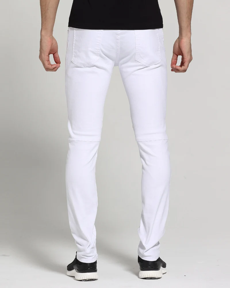 sunlight мужские Студенческие джинсы белый дизайн в обтяжку обтягивающие рваные повседневные байкерские джинсы для мужчин размер 28-38