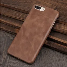 Solque Натуральная кожа чехол для iPhone 7/7 Plus 7 Plus сотовый телефон Ретро Винтаж Тонкий Жесткий Корпуса Обложка Luxury матовая кожа Чехлы