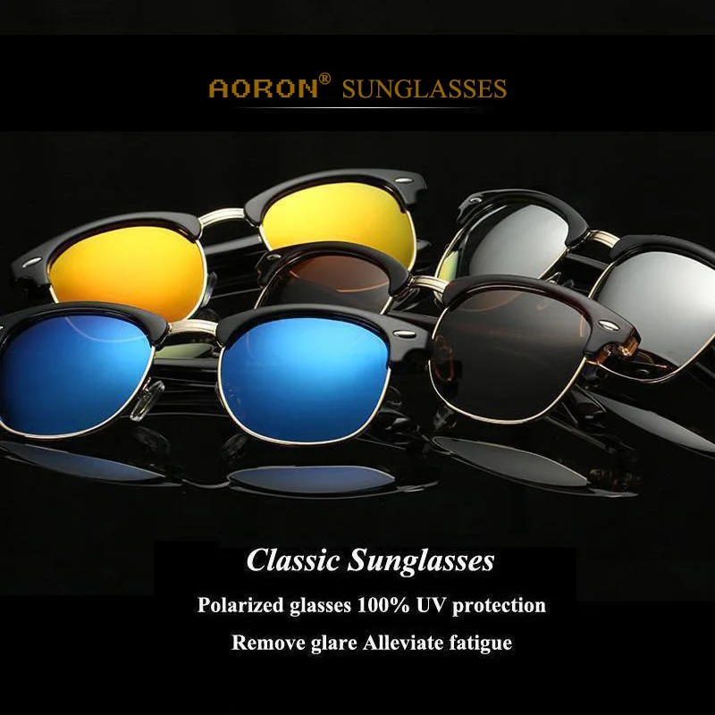 AORON Vintage Polarized Sunglasses women brand designer Retro men driving sun glasses men classics font b