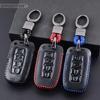 

Car Genuine Leather Remote Control Car Keychain Key Cover Case For Kia Forte/KX3 4Buttons Smart Key l831 Car Auto Accessories