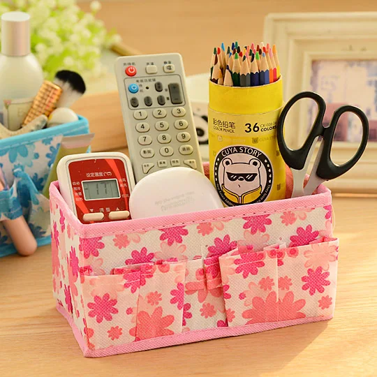 

1pc Creative Foldable Cosmetic Storage Box Desktop Jewelry Box Storage Basket Multifunctional Storage Bag