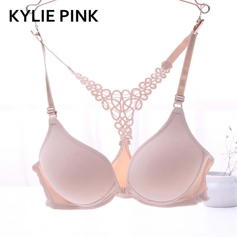 

KYLIE PINK 2019 Sexy Push Up Women Lingerie Bra Underwear Plunge Sexy Bras Intimates Y straps Female Colorful Drop shipping