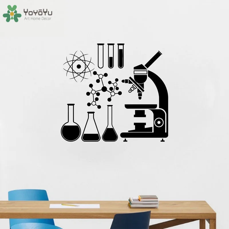 

YOYOYU Vinyl Wall Decal Study Microscope Molecular Science Experiment Modern Kids Room Decoration Sticker FD050