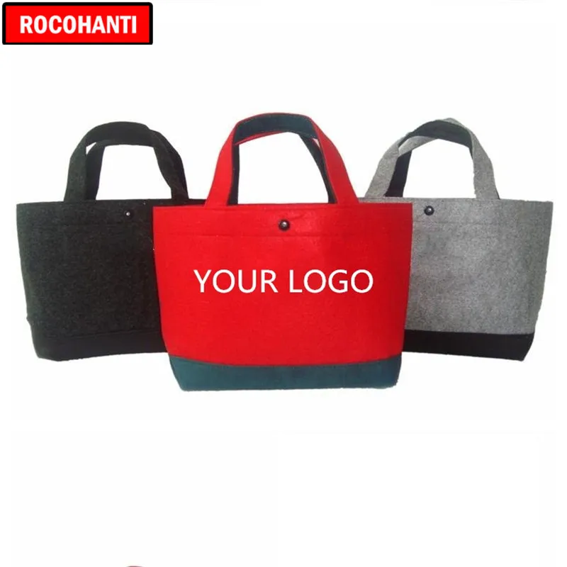 Feita sob Encomenda do Logotipo das Cores Cinzentas do Bolsa de Compras Amigável de Eco do Bolsa de Feltro Impressão Personalizada Sortidas Vermelhas Pretas 100 Pces –