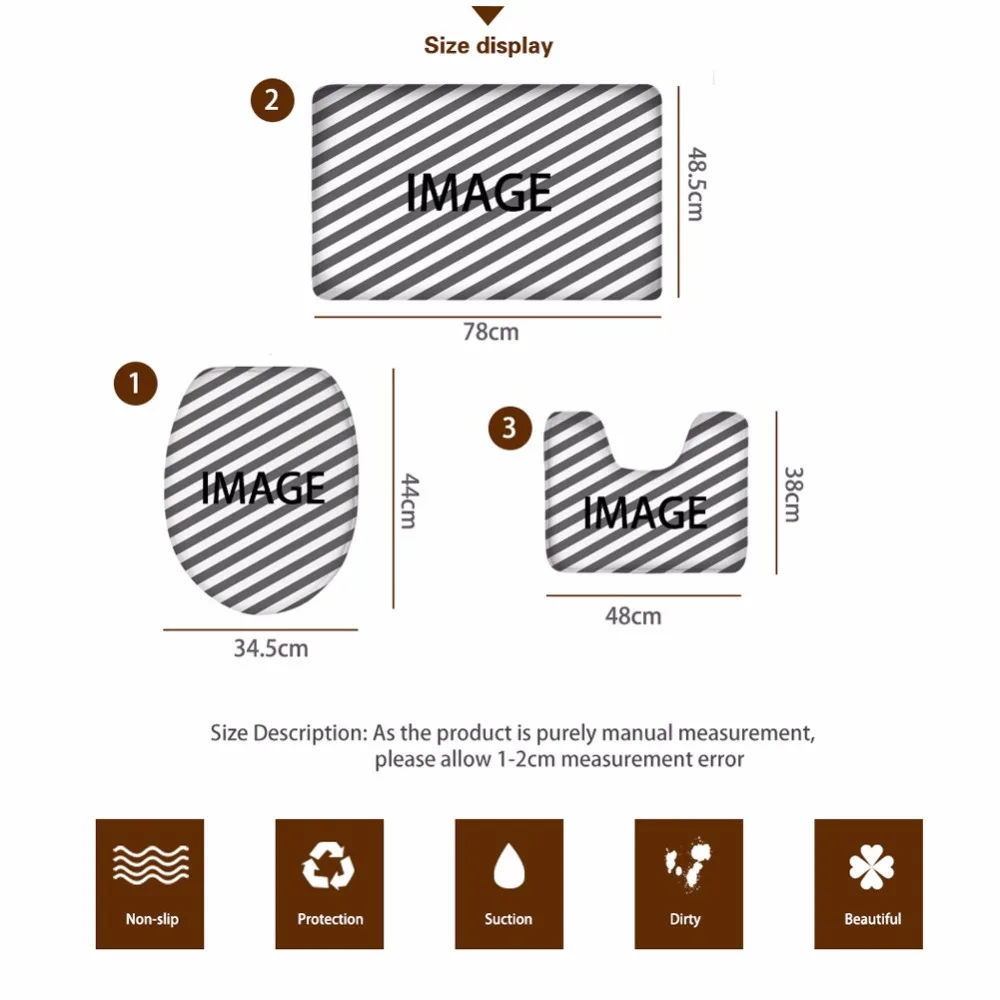 HUGSIDEA теплый мягкий домашний текстиль 3 шт./компл. чехол для унитаза милые животные Чихуахуа принт ванная комната Closetool коврик Декор Домашние коврики для туалета