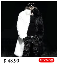 slim fit leather jacket 2020 Men Autumn  Winter Black Hooded  Imitation Rabbit fur Short Jacket Zip long sleeves Faux fur coat Locomotive Devil Clothing men's faux leather coats & jackets