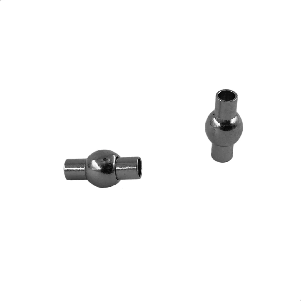 10Pcs Barrel Magnetic Clasps Glue-in Ends Jewelry DIY Making Findings Black