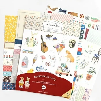 

9 Pcs / Pack Korea Cute Animal Stickers Wholesale Small Fresh Paper + Pet Sticker Set Diary Decorative Stickers