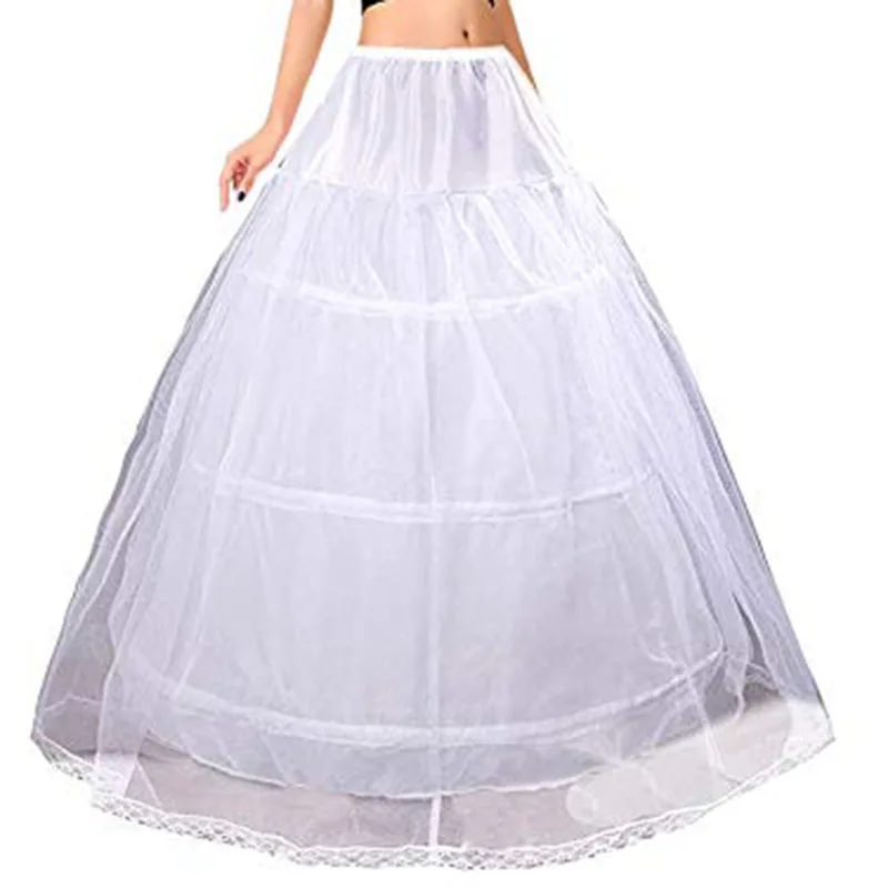 

Womens Bridal 3 Hoops Maxi-Length Petticoat Drawstring Waistband Multi-Layer Ball Gown Wedding Dress Bustle Crinoline Underskirt