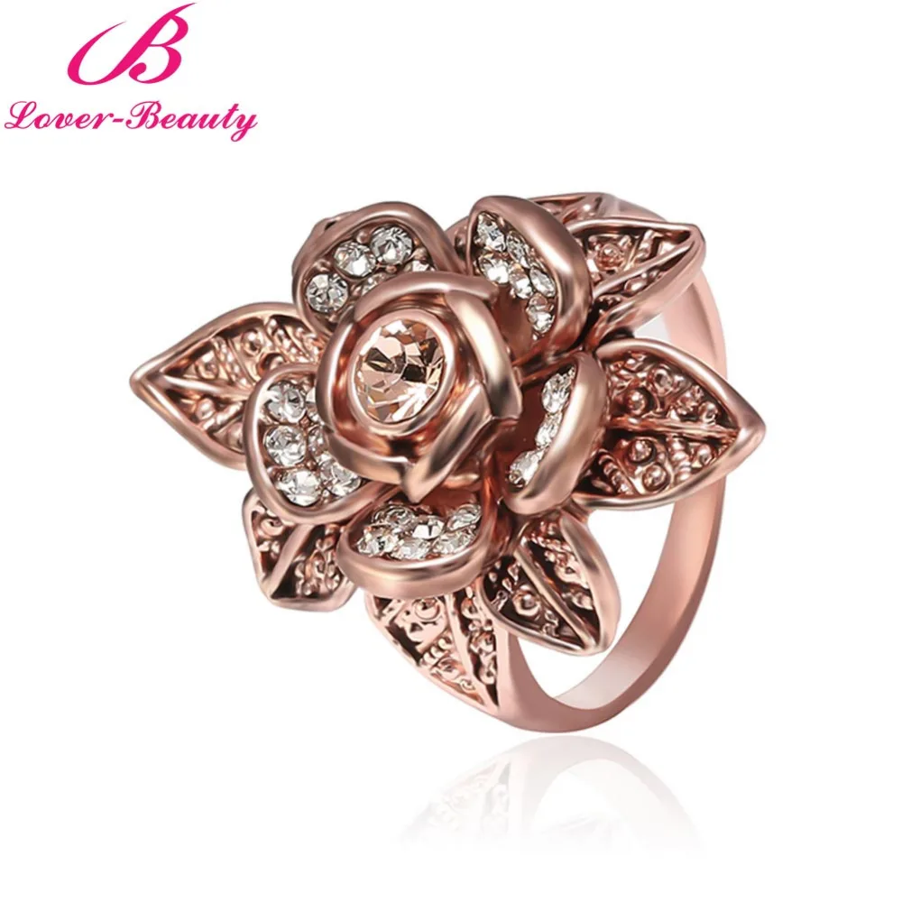 Buy Lover Beauty Rose Gold Alloy Ring Leaves and
