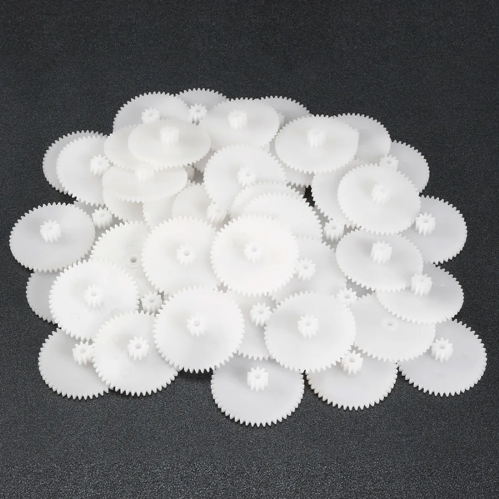 

Uxcell 50pcs/lot 50T 56T 48Teeth Plastic Gear for 2mm Shaft Toy Accessories for DIY Cars Robot Motor Model Production Technology