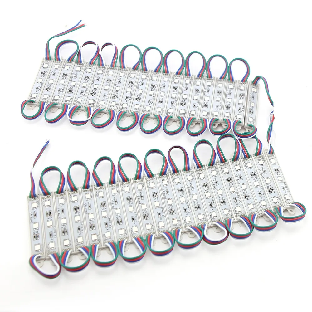 20 шт. светодиодный модули светильник 5050 SMD 3 DC12V Водонепроницаемый реклама знак