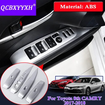 

QCBXYYXH 4pcs Internal Decorations Stickers ABS Car Styling For Toyota Camry 2017 2018 Car Door Window Lift Switch Panel Sequins