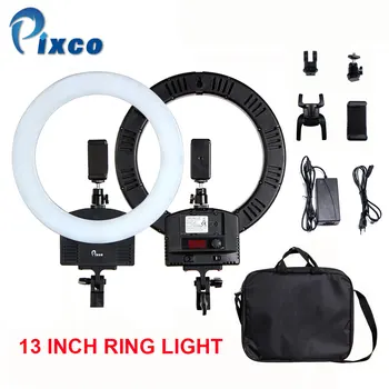 

Pixco 13 Inch 240 Beads Bi-Color LED Ring Light Adjustable color For Smartphone Portrait Makeup For YouTube Video Live Stream