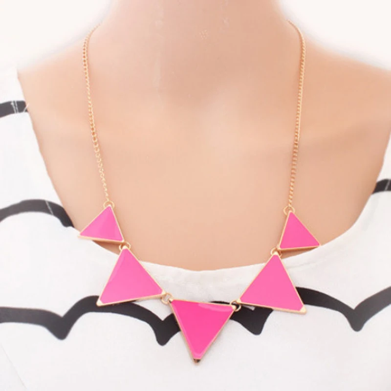 Хит, черное геометрическое треугольное ожерелье, модное ожерелье-чокер, ювелирные изделия для женщин, винтажные аксессуары