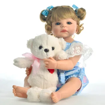 

56CM boneca reborn silicone completa Full Vinyl Silicone Reborn Baby Doll Toys Lifelike bebe Child Birthday Xmas Gift