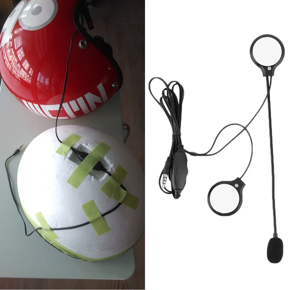 

3.5mm Motorbike Motorcycle Helmet Stereo Speakers Headphones Volume Control Earphone for MP3 GPS Phone Music ~