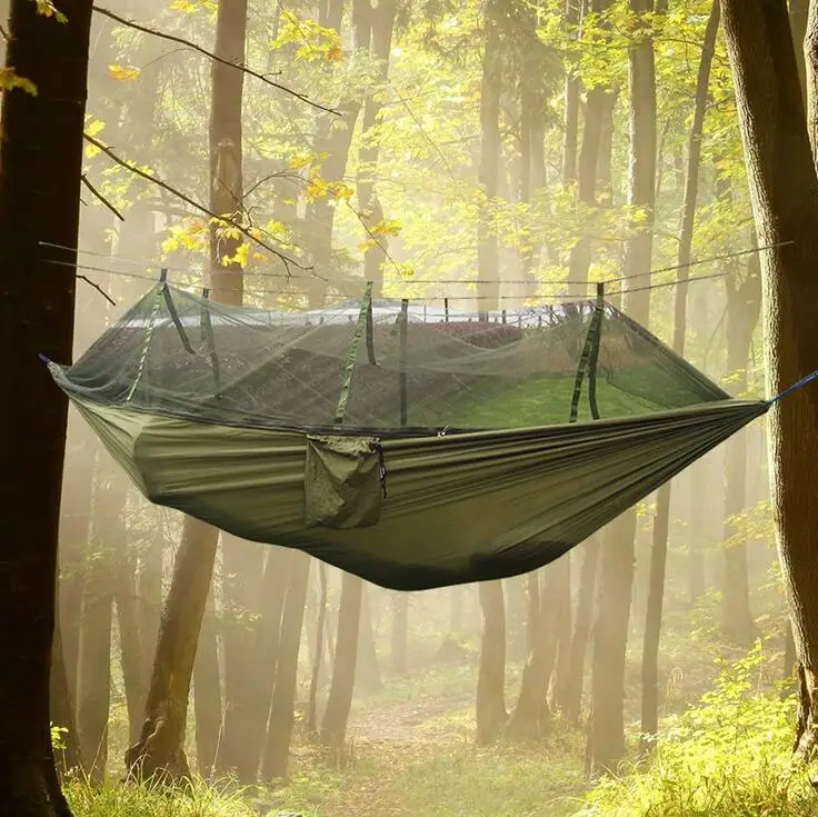 Portable Force Camping Hamac Suspendu Lit avec moustiquaire Outdoor Voyage 