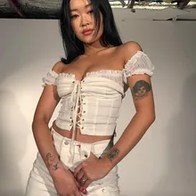 Летняя Сексуальная клубная одежда, короткий топ, женские футболки, модные офисные женские элегантные тонкие повседневные футболки с открытыми плечами