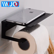 Bathroom Toilet Paper Holder with Shelf Black Aluminum Tissue Roll Paper Holder Decorative Paper Towel Holder Rack Wall Mounted Bathroom Toilet Paper Holder with Shelf Black Aluminum Tissue Roll Paper Holder Decorative Paper Towel Holder Rack Wall Mounted