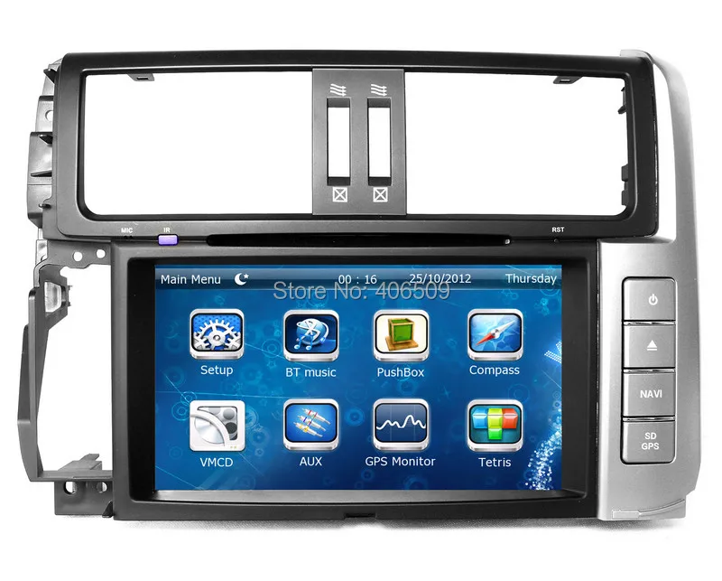 Top 8" Car DVD Player for Toyota Prado 150 Series TX TXL 2010 2011 2012 2013 with GPS Navigation Radio BT USB SD AUX Stereo Audio 1