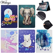 Wekays Ultrathin Cartoon Unicorn Leather Flip Fundas Case For Samsung Galaxy Tab 3 10.1 inch P5200 P5220 P5210 Tablet Cover Case