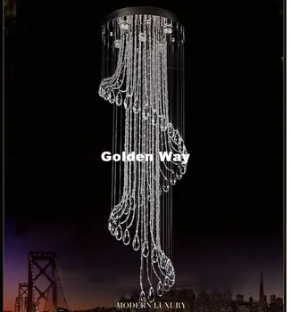 

Free Shipping Crystal Light Pendant Lamp Sprial Crystal Lighting Luminiare Modern Fixture Crystal Pendant Ceiling Lamp Luster