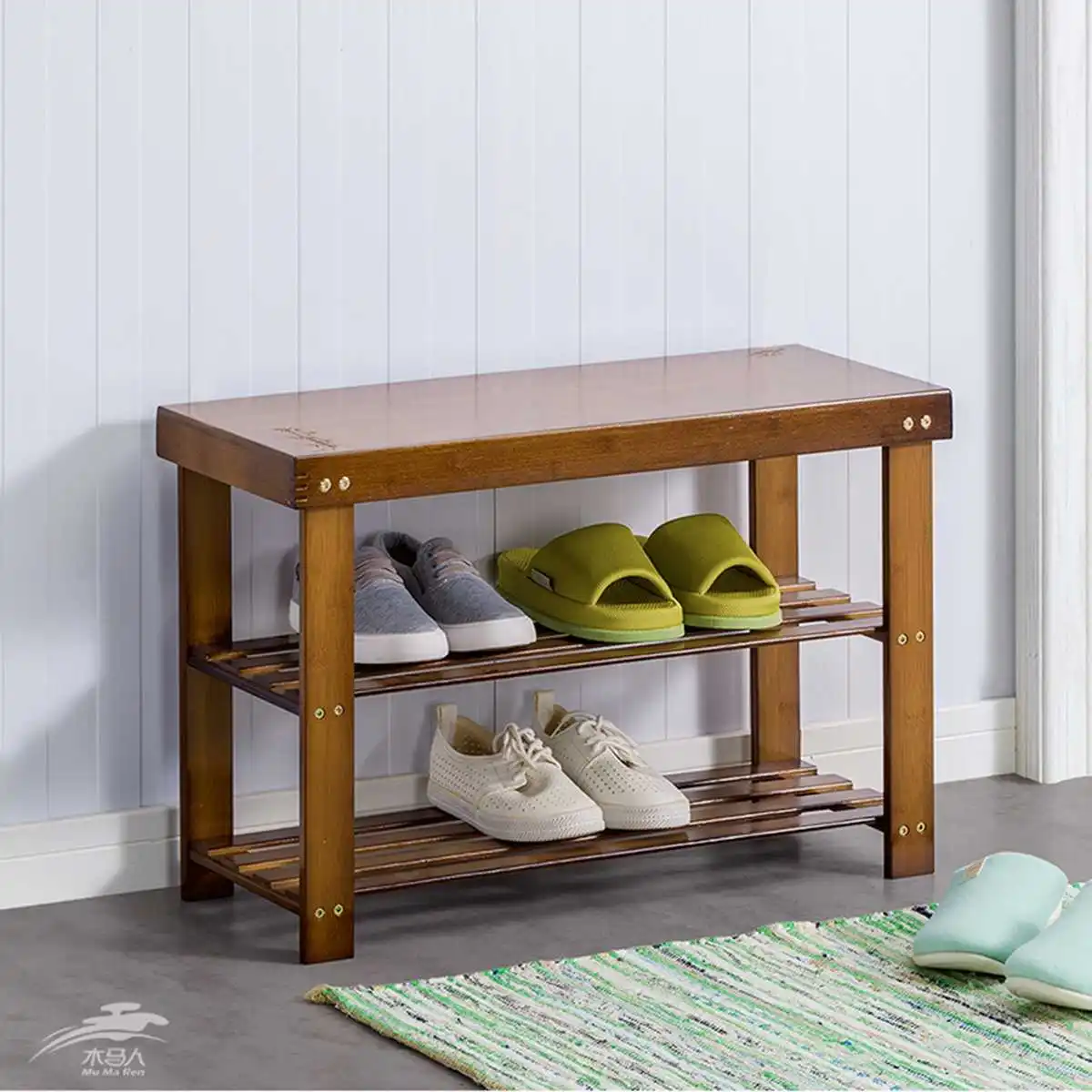 

Multi Purpose Shoe Stools Wooden Shoe Rack Storage Benches Stools Porch Living Room door Convenient Multi Layer Shoe Organizer