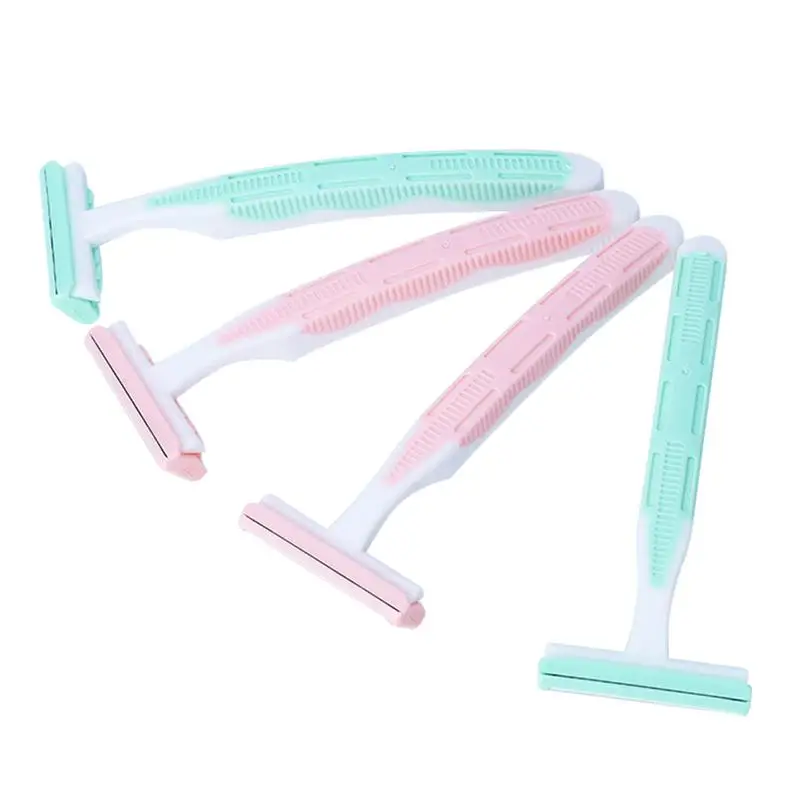 4pcs Women Double blade Razors Armpits Body Hair Shaver Planer (Green