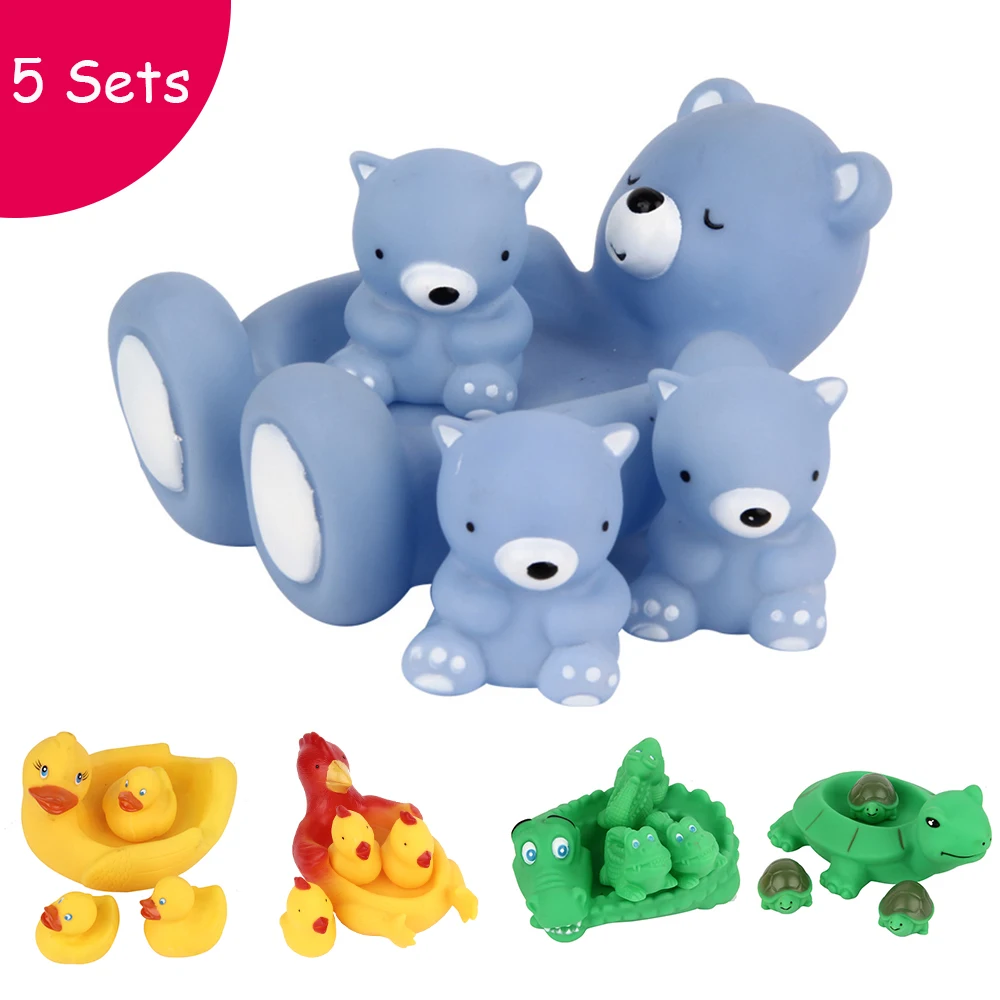 Animals Swimming Water Toys Colorful Soft Floating Rubber Duck Squeeze