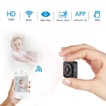 

Mini WiFi camera 720P HD Remote playback video small micro cam Motion Detection Night Vision Home baby Monitor mini camcorder