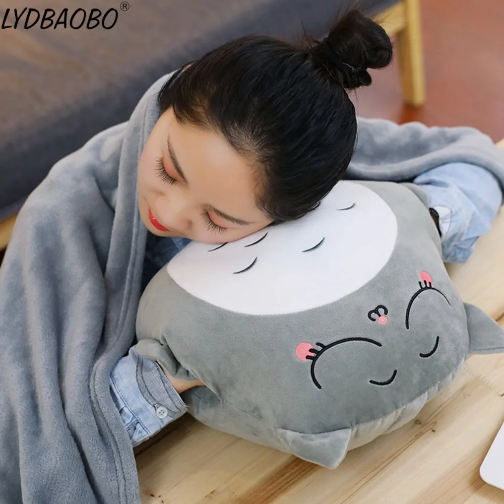 LYDBAOBO 1 шт. 40 см МИЛЫЙ Тоторо с одеялом Плюшевая Кукла Малыш кавайный Кот мягкая