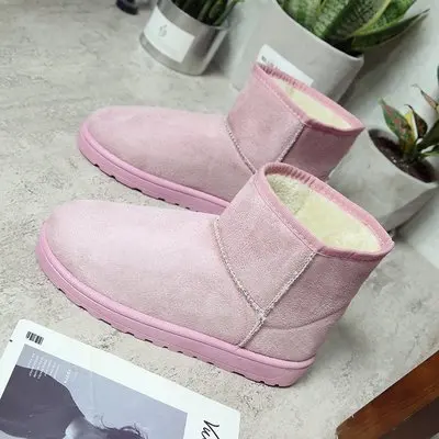 

Women's shoes boots autumn and winter new flat flat with round head snow boots frosted boots students casual cotton shoes