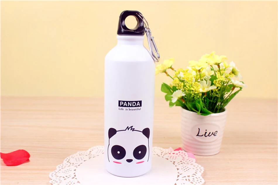 500 ML Cute Kids Drink Bottle Portable Stainless Steel Water Bottles Bpa Free For Kids Outdoor Travel With Hook Lid Sport Bottle