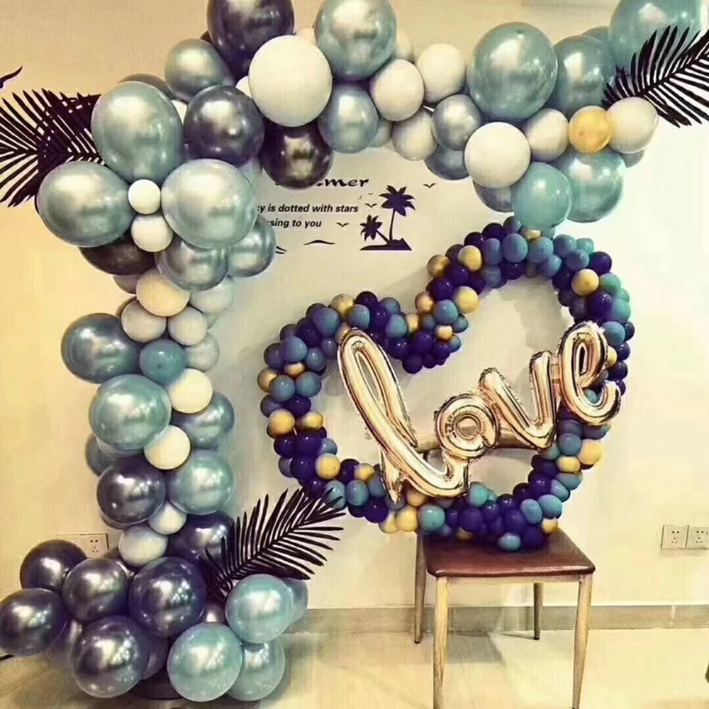 

12inch Shiny Chrome 2019 Latex Birthday Wedding Decor 6 Colors For Balloons Optional Metallic 50 Pcs Party Hot Sale