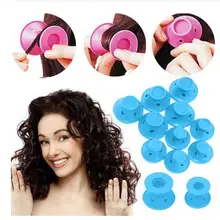 10 шт./компл. из мягкой резины, волшебные бигуди для волос силиконовые Уход за волосами бигуди без горячей укладки инструмент синий