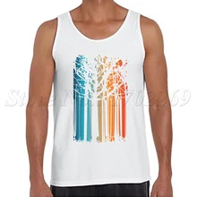 Новая мода волшебный цветной лес дизайн безрукавки геометрические дерево напечатаны мужские летние жилеты повседневные майки