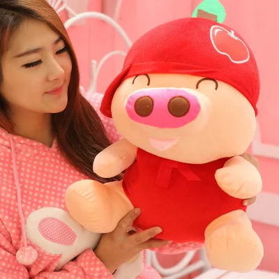 

Stuffed animal 50cm fruit pig plush toy apple McDull pig soft doll throw pillow gift w3388